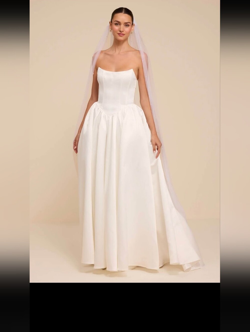 White Satin Bustier Lace-Up Maxi Dress